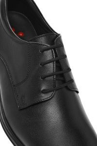 کفش راحت کلاسیک مردانه مشکی چرمی بنددار دری مد