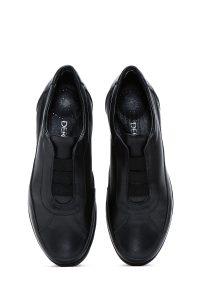 کفش راحتی چرم مشکی زنانه دری مد