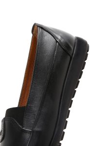 کفش راحتی چرم مشکی زنانه دری مد