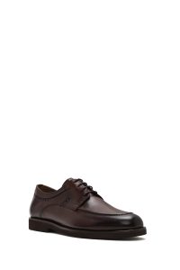 کفش رسمی مردانه قهوه‌ای چرمی بنددار دری مد