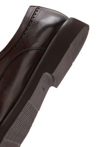 کفش رسمی مردانه قهوه‌ای چرمی بنددار دری مد