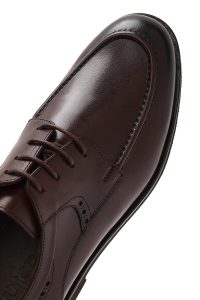 کفش رسمی مردانه قهوه‌ای چرمی بنددار دری مد