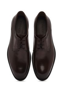 کفش رسمی مردانه قهوه‌ای چرمی بنددار دری مد