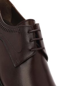 کفش رسمی مردانه قهوه‌ای چرمی بنددار دری مد