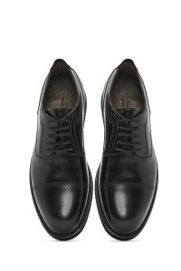 کفش رسمی مردانه مشکی چرمی بنددار دری مد