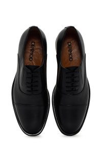 کفش رسمی مردانه مشکی چرمی بنددار دری مد