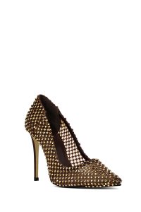 کفش زنانه برنز نگین‌دار پاشنه‌بلند نازک استیلتو دری مد