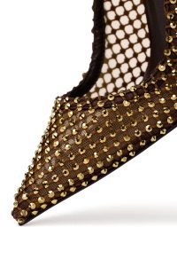 کفش زنانه برنز نگین‌دار پاشنه‌بلند نازک استیلتو دری مد