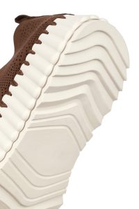 کفش زنانه جیر قهوه‌ای طرح‌دار لژدار راحتی دری مد