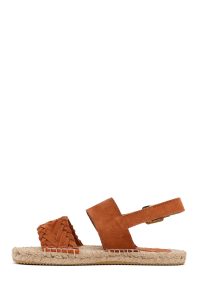 کفش زنانه حصیری جیر نارنجی با جزئیات بافتی دری مد