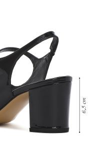 کفش زنانه مشکی دو سگک پشت‌باز پاشنه‌بلند ضخیم دری مد