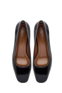 کفش زنانه مشکی پاشنه‌بلند ضخیم دری مد