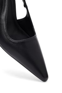 کفش زنانه مشکی پشت‌باز پاشنه‌نازک دری مد