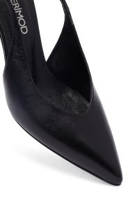 کفش زنانه مشکی پشت‌باز پاشنه‌نازک دری مد