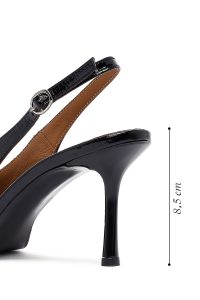 کفش زنانه مشکی پشت‌باز پاشنه‌نازک دری مد