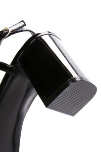 کفش زنانه مشکی چرم پاشنه‌دار پشت باز دری مد