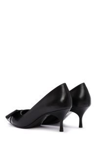 کفش زنانه مشکی کوتاه پاشنه‌نازک دری مد