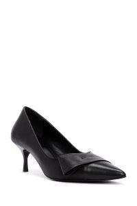 کفش زنانه مشکی کوتاه پاشنه‌نازک دری مد