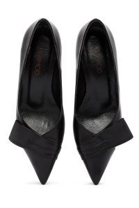 کفش زنانه مشکی کوتاه پاشنه‌نازک دری مد