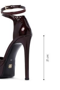 کفش زنانه ورنی زرشکی مچی سگک‌دار پاشنه‌بلند ضخیم دری مد