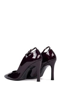 کفش زنانه ورنی زرشکی پاشنه‌نازک استیلتو دری مد