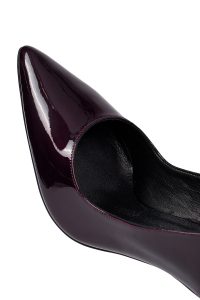 کفش زنانه ورنی زرشکی پاشنه‌نازک استیلتو دری مد