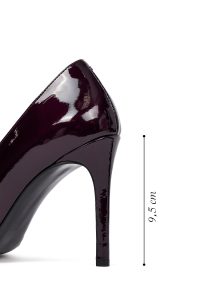 کفش زنانه ورنی زرشکی پاشنه‌نازک استیلتو دری مد