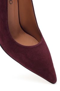 کفش زنانه ورنی زرشکی پاشنه‌نازک استیلتو دری مد