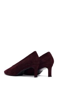 کفش زنانه ورنی زرشکی کوتاه پاشنه‌نازک استیلتو دری مد