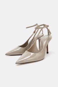 کفش زنانه ورنی پشت‌باز پاشنه بلند زارا – ZARA