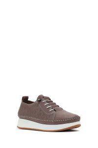 کفش زنانه ویژون چرمی راحتی طرح‌دار بنددار زیره ضخیم دری مد