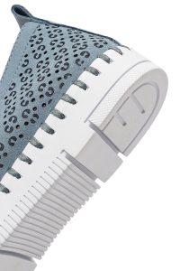 کفش زنانه پارچه‌ای آبی طرح‌دار راحتی دری مد