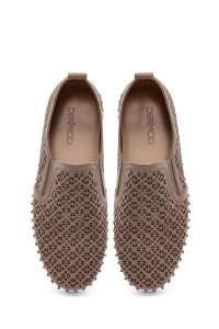 کفش زنانه پارچه‌ای ویزون طرح‌دار راحتی دری مد