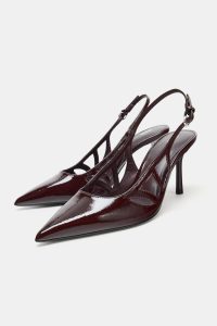 کفش زنانه پاشنه بلند افکت ورنی زارا – ZARA