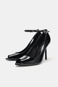 کفش زنانه پاشنه بلند با افکت ورنی زارا – ZARA