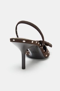 کفش زنانه پاشنه بلند طرح خال‌خالی با پاپیون زارا – ZARA
