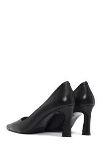 کفش زنانه پاشنه‌دار نازک چرم مشکی دری مد