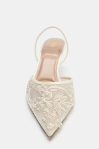 کفش زنانه پشت باز توری گلدوزی زارا – ZARA