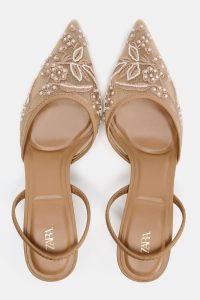 کفش زنانه پشت باز توری گلدوزی زارا – ZARA