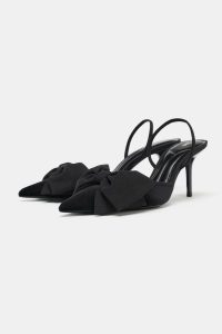 کفش زنانه پشت‌باز مخمل با پاپیون زارا – ZARA