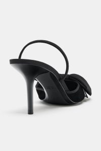 کفش زنانه پشت‌باز مخمل با پاپیون زارا – ZARA