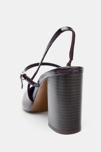 کفش زنانه پشت‌باز ورنی ماری‌جین پاشنه بلند زارا – ZARA