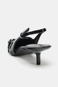 کفش زنانه پشت‌باز ورنی پاشنه گربه‌ای زارا – ZARA