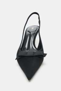 کفش زنانه پشت‌باز پارچه‌ای با پاپیون زارا – ZARA