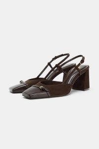 کفش زنانه پشت‌باز پاشنه بلوکی زارا – ZARA