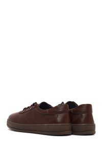 کفش زنانه چرم قهوه‌ای بندی راحتی دری مد