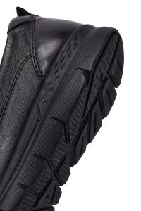 کفش زنانه چرم مشکی با جزئیات نگین راحتی دری مد