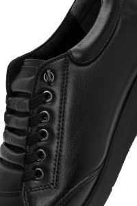 کفش زنانه چرم مشکی راحتی دری مد