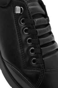 کفش زنانه چرم مشکی راحتی دری مد