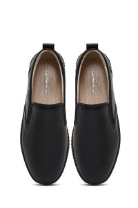 کفش زنانه چرم مشکی لژدار راحتی دری مد